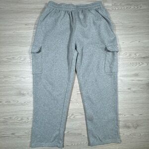 Umbro Mens Sweatpants Cargo Joggers Gray XXL Fleece Lined Drawstring‎ Pockets